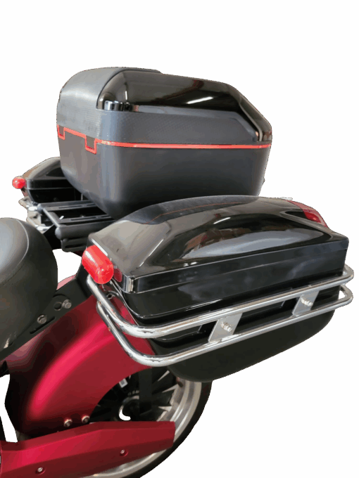 Gepäckträger ohne Rückenlehne mit Heckbox und doppelte Seitenbox (Rechts und links)